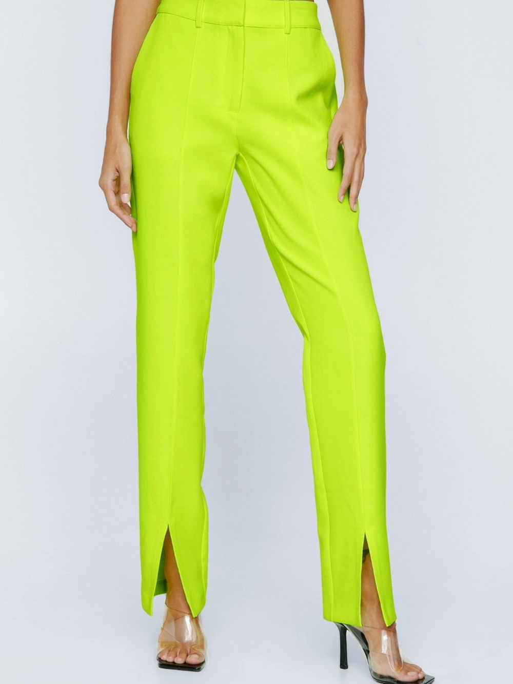 Nasty Gal Neon Yellow Straight Leg Pants
